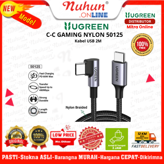 UGREEN Kabel USB C-C Gaming Nylon 60W 50125