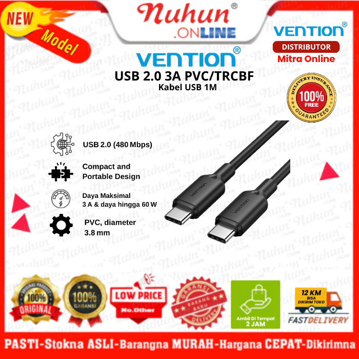 Vention Kabel USB 1M 2.0 3A PVC Type / TRCBF