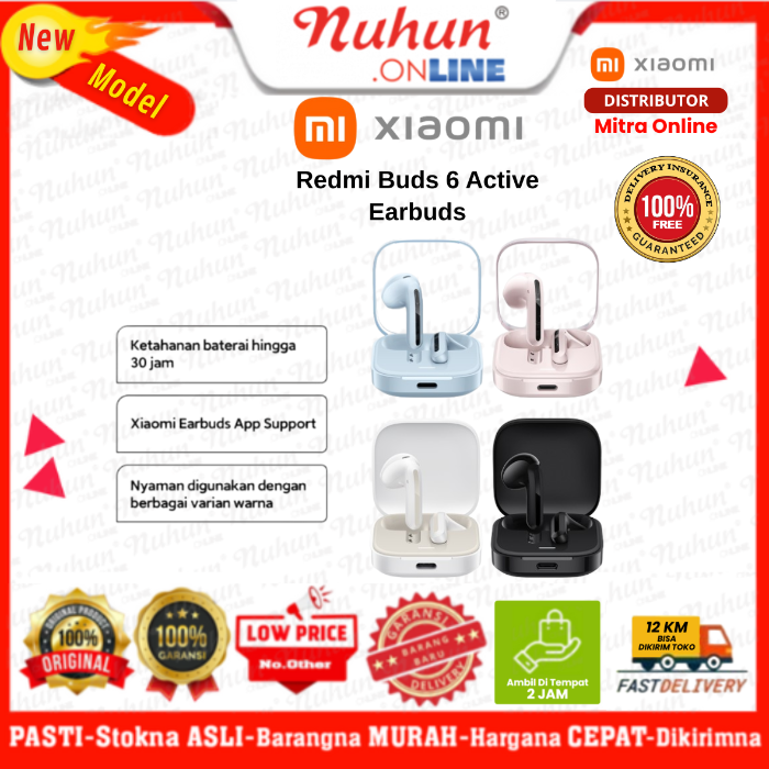 Xiaomi Earbuds Redmi Buds 6 Active 30H Original