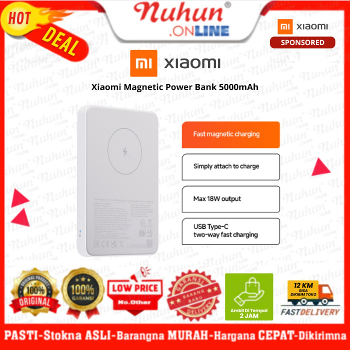 Xiaomi Magnetic Power Bank 5000mAh | Fast magnetic charging | Simply attach to charge | Max 18W outp