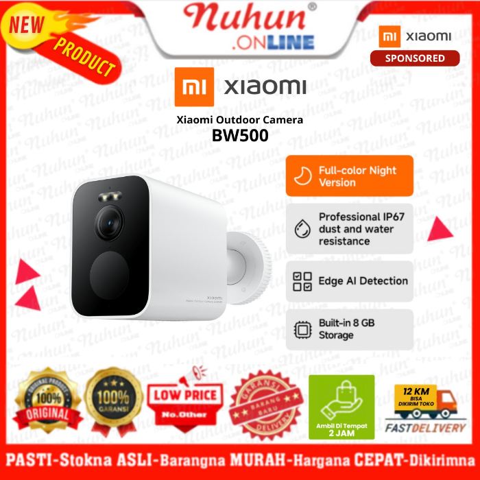 Xiaomi Outdoor Camera BW500 | 2.5K full-colour night vision | Tahan debu dan air IP67 | Kamera outdo