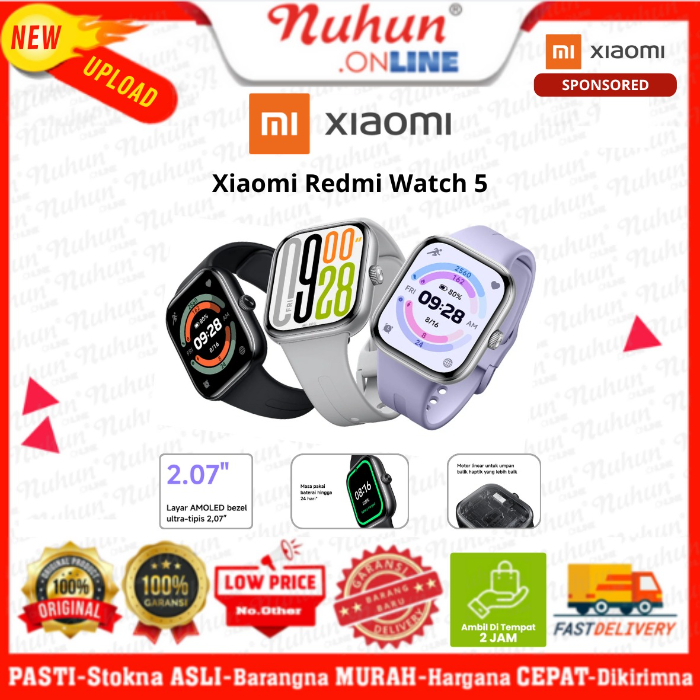 Xiaomi Redmi Watch 5 | Amoled bezel 2,07 | Baterai hingga 24 hari | Motor Linear | Pemantau Heart Ra