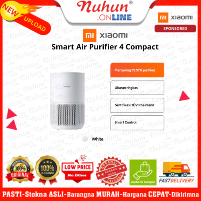 Xiaomi Smart Air Purifier 4 Compact | Menghilangkan Alergen | Filter 3-in-1 | Konsumsi energi rendah