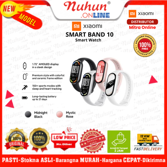Xiaomi Smart Band 10 | 1.72" Amoled Display in a Sleek Design | Premium Style with Colorful