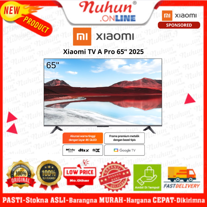 Xiaomi TV A Pro 65 2025 | Layar QLED 4K | Dolby Audio™ ,DTS-X, DTS Virtual:X | 1,07 milliar warna* |